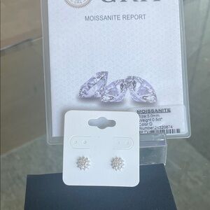 Sparkling Moissanite Stud Earrings in Silver